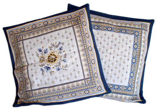 Jacquard cushion cover (MAZAN. raw blue ) - Click Image to Close